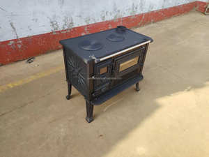 Estufa de Leña de Venta Directa de Fábrica de Hierro Fundido Negra para Cocina con Diseño Gráfico Horno de Cocina Moderno y Estufa de Leña Grande BSC003 - Product Image 5