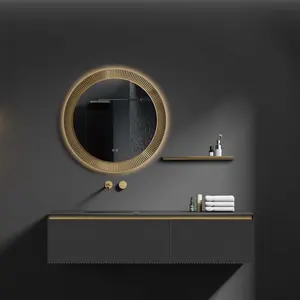 Проект, оптовая продажа, туалетный столик с зеркальным умывальником для гостиничной ванной комнаты, индивидуальный дизайн шкафа для ванной комнаты