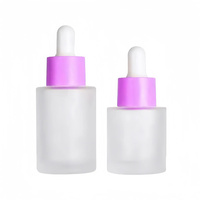 30ml Huile Essentielle Sérum Épaule Plate Givré Transparent Ambre Emballage Cosmétique Flacon compte-gouttes en verre