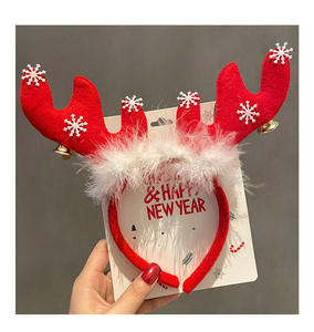 Kerst Elanden Gewei Hoofdband Klokken Explosies Hoofdtooi Hoofdband Voor Schattige Kinderen Decoratieve Geschenken - Product Image 3