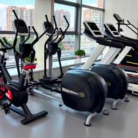 Elliptique de qualité commerciale avec écran LCD et moniteur de fréquence cardiaque, entraîneur croisé silencieux à entraînement frontal pour salle de sport