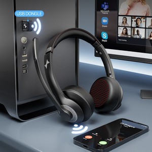 Auriculares Inalámbricos JIAMQISHI 5.0, Auriculares con Cancelación de Ruido ENC para Call Center, Auriculares Supraaurales para Computadora - Product Image 2