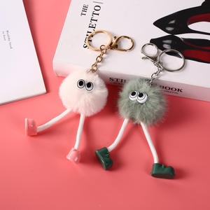 Porte-clés de voiture en peluche, petit pendentif boule de charbon, motif elfe de dessin animé mignon aux longues <span class=keywords><strong>jambes</strong></span>, en polyester, nouveauté 2024, ornement de sac, vente en gros - Product Image 3