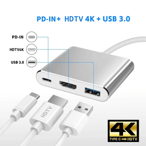 อะแดปเตอร์ Battony USB C เป็น HDTV - ตัวแปลงสัญญาณ AV แบบหลายพอร์ต 4K สำหรับ MacBook Pro/Air, iPad Pro - พร้อมพอร์ต USB C, USB 3.0 และ HDTV - Product Image 4