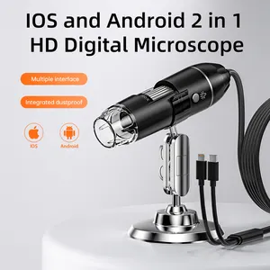 Microscope numérique Usb filaire Sup-Anesok321-P 1600x Microscope électronique 3 en 1 Mini caméra Zoom Microscopes pour i Phone