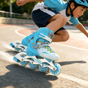 <span class=keywords><strong>Patines</strong></span> en Línea para Niños, Juego Completo con Casco y Equipo de Protección, <span class=keywords><strong>Ruedas</strong></span> de PU, <span class=keywords><strong>Patines</strong></span> de <span class=keywords><strong>Ruedas</strong></span> para Exteriores para Niños y Niñas Principiantes - Product Image 3