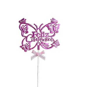 ท็อปเปอร์เค้กอะคริลิครูปผีเสื้อน้ำผึ้งและความหวานปลั๊กอินเค้กตกแต่งวันเกิดแบบสเปน - Product Image 5