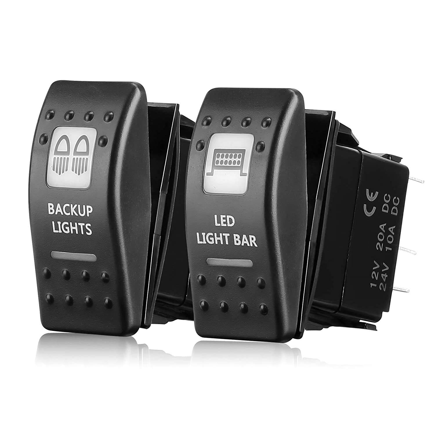 5PCS 12V 20A Interruttore A Bilanciere Impermeabile Illuminato Rotondo ON Off 3 Pin 12 Volt Interruttore