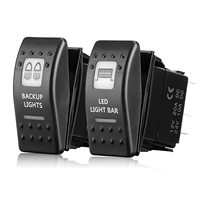 Interrupteurs à bascule 12V avec voyant LED rouge, 7 broches, marche/arrêt/marche