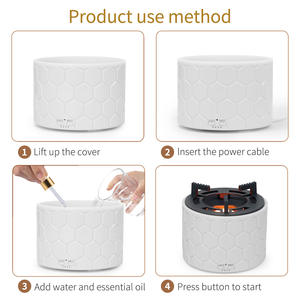 Difusor de aceites esenciales JCSY, humidificador USB de 0,5 l con grano de madera, luz y control de niebla para uso en el hogar y la oficina - Product Image 4