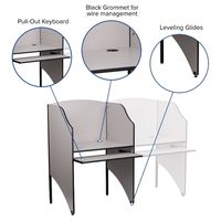 Mobilier scolaire Bibliothèque Étude Carrels École Salle d'étude Table d'étudiant avec pieds réglables en hauteur
