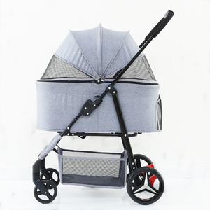 Poussette pliable à 4 roues pour chat et <span class=keywords><strong>chien</strong></span> avec panier de rangement pour petits et moyens chats ou chiens 2 en 1 <span class=keywords><strong>Landau</strong></span> pour chaton - Product Image 2