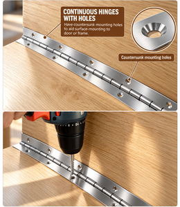 Long size design continuous furniture folding hinge for <b>door</b> <b>cabinet</b> box 1.2 inch width piano 180 degree opening hinge - Product Image 4