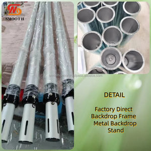 Kit de barres transversales de scène rondes de 3 m en fer lisse avec design miroir pour systèmes de tuyaux et de draperies, décoration d'événements, de fêtes et de mariages - Product Image 2