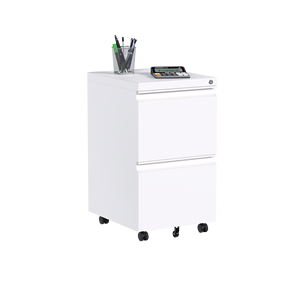 Meuble de rangement mobile en métal pour bureau, 2 tiroirs, avec serrure à clé US Steel, mobilier d'atelier moderne - Product Image 3
