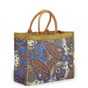 Borse di Tote all'ingrosso personalizzate 18A in tela robusta con Design personalizzato Casual Tote bag per le donne