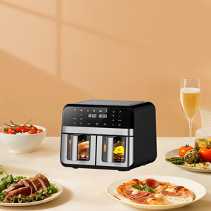 Horno <span class=keywords><strong>freidora</strong></span> <span class=keywords><strong>de</strong></span> aire Factory Square con doble cámara, doble cesta, doble recipiente, gran capacidad <span class=keywords><strong>de</strong></span> 9L, multifuncional y visible para el hogar - Product Image 4