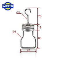 Crochet de suspension pivotant en acier haute résistance Wugeon, plaqué zinc nickel et oxyde noir, pour usage industriel et automobile