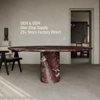 Table basse SHENGLIN Rosso Levanto en marbre rouge naturel pour villa et mobilier de maison
