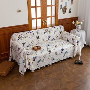 Bohemian 100% polyester sofa Bìa Chim Ruồi hoa cây đầy màu sắc Chim Họa tiết có thể giặt màn cho phòng khách ban công quán cà phê - Product Image 1