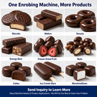 Machine d'enrobage au chocolat compacte et commerciale, enrobeuse automatique pour biscuits, gâteaux, pâtisserie, ligne d'enrobage au chocolat