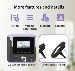 Cao cấp khách sạn hiện đại cho trung tâm cuộc gọi LCD cuộc gọi với đồng hồ ghi âm Receiver VoIP 3 SIP dòng IP intercom PoE 802.3af Wi-Fi - Product Image 5