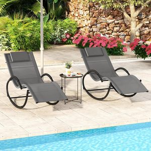 <span class=keywords><strong>Chaise</strong></span> à bascule d'extérieur, <span class=keywords><strong>chaise</strong></span> <span class=keywords><strong>longue</strong></span> à bascule, <span class=keywords><strong>chaise</strong></span> <span class=keywords><strong>longue</strong></span> zéro gravité avec tissu Teslin, appui-tête amovible - Product Image 3