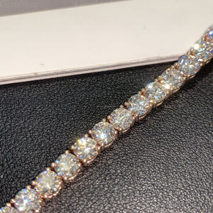 9-18K Gold Elegant Women's Diamond Tennis Bracelet, IGI <b>Lab</b>-Created 15.310ct Round Diamonds, Special Occasions - Product Image 4