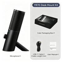 Nuovo Modello Yarmee Microfono a Condensatore USB-C 24bit 192kHz Cardioide con Supporto RGB per Registrazione Vocale