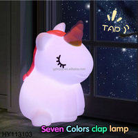 Veilleuse Enfants Doux Silicone Pat Veilleuse Chambre Chaud Clap Lampe Meilleur Enfants Cadeau Licorne Lampe
