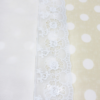 Nappe en PEVA à pois imprimés avec bordure en dentelle - 130x180cm, imperméable, anti-taches, écologique, sans lavage, taille et design personnalisables