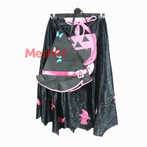 Ensemble de costume de cape rose et noire pour enfants MS, chapeau de sorcière papillon, sac à bonbons en forme de citrouille, tenue de cosplay pour filles pour la fête d'Halloween - Product Image 1