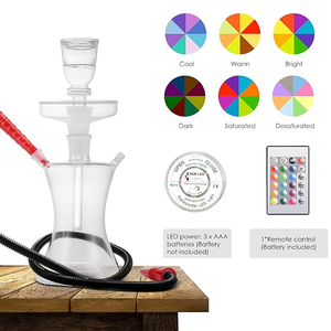 Bộ shisha di động cao cấp hiện đại, kiểu dáng sang trọng, làm bằng kính mờ, kèm ống hút silicon tự chế, túi da du lịch, thích hợp cho tiệc tùng. - Product Image 6