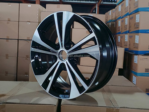 Jantes de remplacement SYAC pour voiture, <span class=keywords><strong>16</strong></span> pouces, R16x6.5j, PCD5x114.3, noires, face usinée, en alliage d'aluminium, pour Sentra - Product Image 3