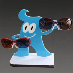 Transparent clear acrylic locked rotating glasses display frame bracket sunglasses display case customizable