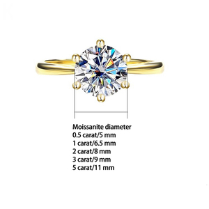 Anello in Argento 925 con Moissanite, Semplice ed Elegante, Ideale <span class=keywords><strong>per</strong></span> San Valentino, <span class=keywords><strong>Festa</strong></span> <span class=keywords><strong>della</strong></span> <span class=keywords><strong>Mamma</strong></span>, Matrimoni, Regalo di Gioielleria <span class=keywords><strong>per</strong></span> Feste - Product Image 6