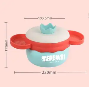 Direct Factory Wholesales Baby Feeding Stainless Steel Cartoon Bowls Infant tableware Suction Bowls Kids dinnerware with grind