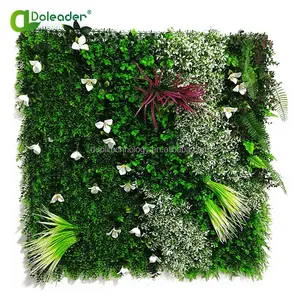 Doleader vườn Nguồn cung cấp thực vật nhân tạo tường 3D Backdrop màu xanh lá cây cho ngoài trời riêng tư và nghệ thuật tường