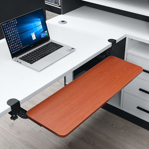 Under <b>Desk</b> Keyboard Tray Rectangle Metal Legs <b>Foldable</b> Storage Rack For Office Desktop Use - Product Image 1