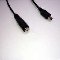 Conector estéreo de 3,5mm a Mini enchufe USB de 5 pines con protección trenzada, chaqueta de PVC para transferencia de datos en teléfonos móviles, cámaras, ordenadores