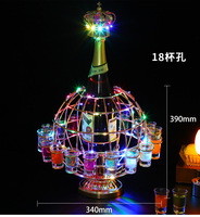 Plateau de service VIP en métal rechargeable en forme de boule, support LED pour verres à shot et porte-bouteilles, présentoir à verres à cocktail pour Halloween