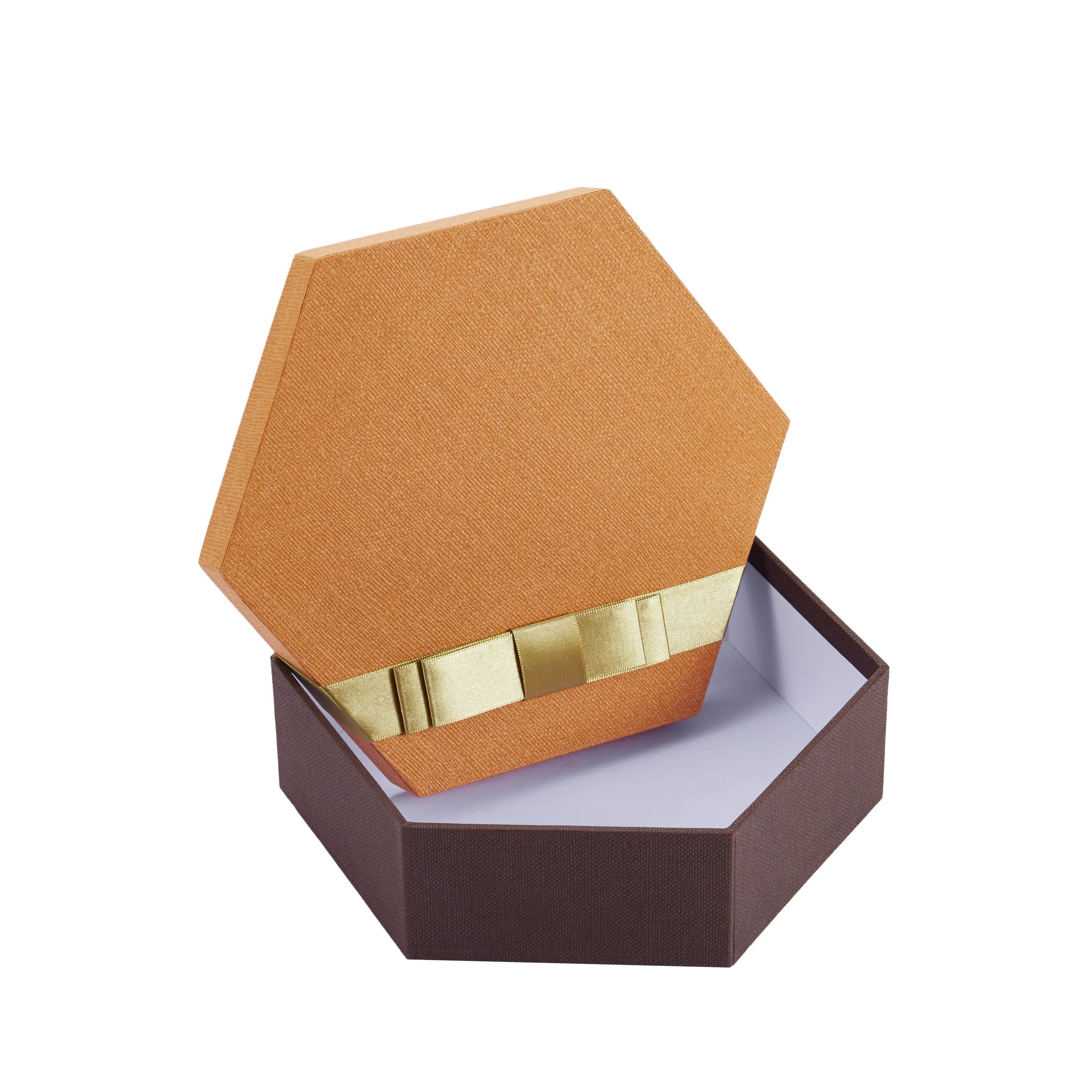 Boîte cadeau papier rigide hexagone en carton, emballage personnalisée de qualité alimentaire, boîtes en baklave pour collations, 50 pièces