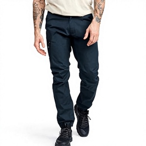 Men's Navy Softshell Trousers Regular Fit Zip Fly Water Resistant Outdoor Hiking Pants With Pockets All Seasons Wear - Product Image 1
