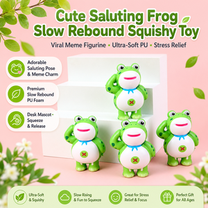 Katak Lucu yang Mengucapkan Salam, Mainan Squishy Slow Rebound, Figurine Katak Meme Viral, Mainan Lembut PU untuk Diremas, Pereda Stres, Maskot Meja, Hadiah - Product Image 1