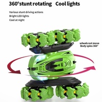 Coche de Acrobacias RC con Sensor de Gestos, 4 Canales, 4WD, Doble Cara, Rotación 360°, Cable USB de 25m, Listo para Usar en Interiores y Exteriores, 500mAh