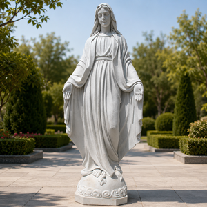 Estatua de <span class=keywords><strong>la</strong></span> Virgen María con el Niño Jesús Tallada a Mano en Mármol Blanco, Escultura Religiosa para <span class=keywords><strong>Iglesia</strong></span> <span class=keywords><strong>Católica</strong></span> - Product Image 2