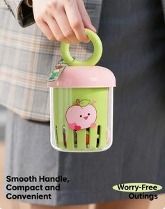 Vaso de Frutas Colorido para Batidos, Ensaladas y Yogur con Tenedor, Vaso Portátil de Doble Capa con Drenaje para Picnic y Camping - Product Image 5