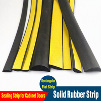 Tira de Sellado Adhesiva Semicircular Tipo D de EPDM, Tira Autoadhesiva Anticolisión para Juntas de Puertas y Ventanas