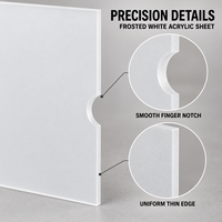 Plaque acrylique blanche dépolie sur mesure, panneau translucide mat avec découpe CNC de précision, résistant aux UV, pliable et moulé