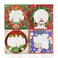 Boîte d'emballage de gâteau de cadeau la plus populaire Boîte de papier kraft Macaron Cupcakes Boîte d'emballage alimentaire de Noël avec fenêtre transparente